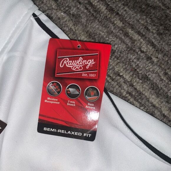 Brand New Rawlings‎ Men’s 2XL XXL White Semi Relaxed Fit Baseball Pants - Picture 3 of 9